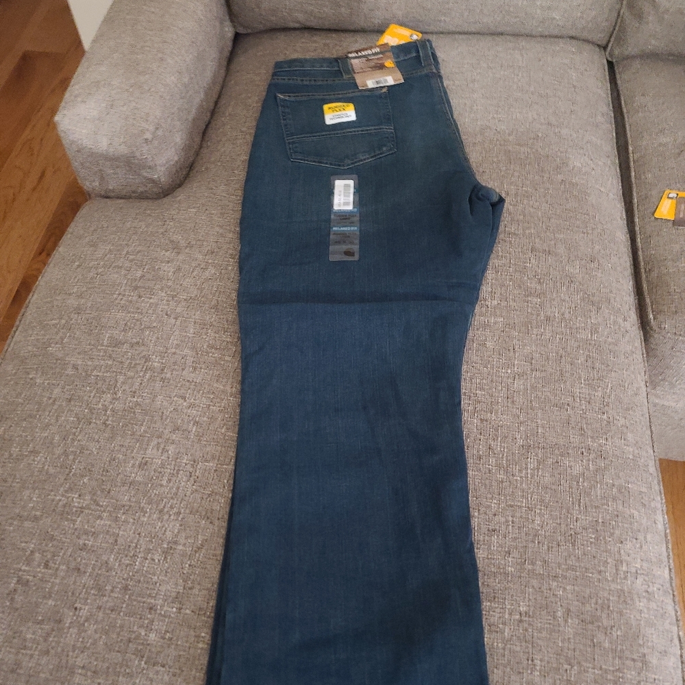 Men's Flannel lined Carhartt Relaxed Fit Blue Jeans Size 40 X 30